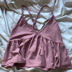 Flared pink tank top